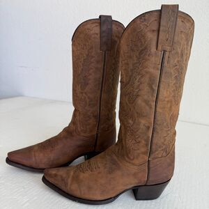 Size 7 W Dan Post DP 3463 Santa Rosa Brown Leather Cowgirl Western Boots Women's